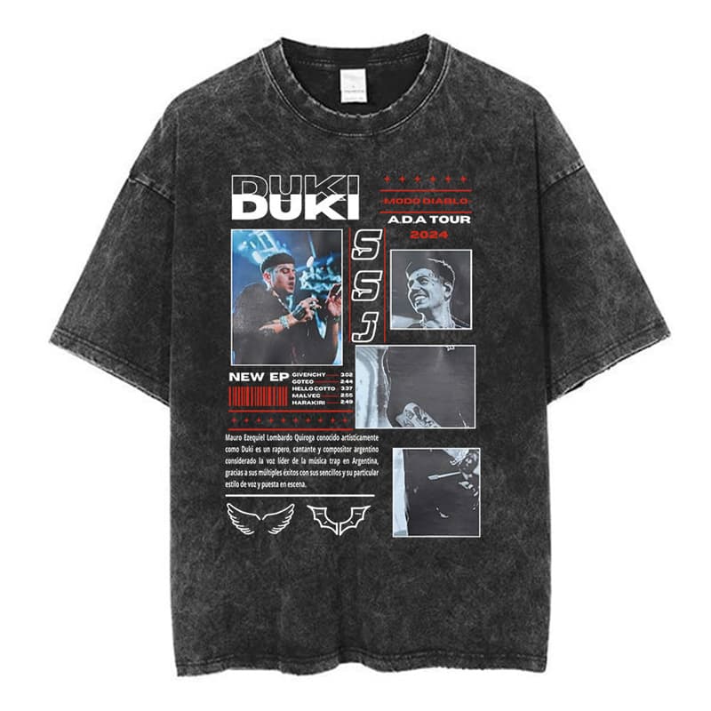 Duki ADA Tour Hot Sale Of The Season Album Merch T-shirt Unisex Crew Neck Short Sleeve Fashionable Clothing from Mainland China
