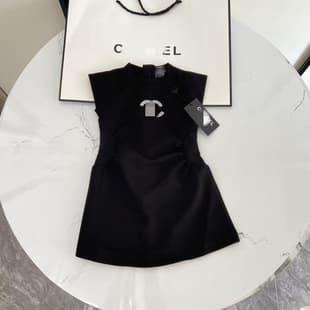 Girls Summer Autumn Dress French Style Inner Layer Korean Version Little Black Dress A-Line Skirt for Girls