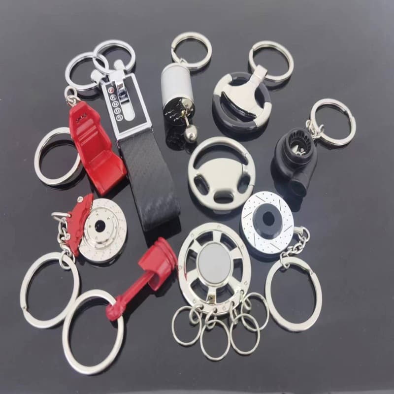 In Stock Car Racing Seat Keychain Pendant Steering Wheel Keychain Advertising Gift Keychain Laser Engravable