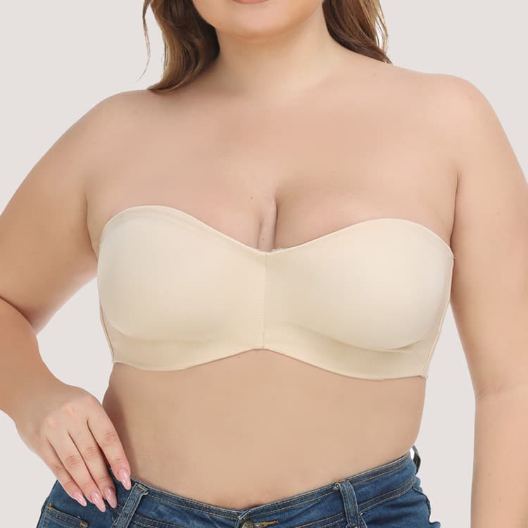 Meilan Sheng Source Supply Seamless Ultra-Thin Smooth Ice Silk Bustier Bra Anti-Slip Strapless Plus Size Wedding Underwear