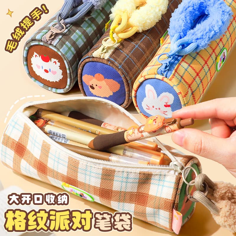 High-looking pencil bag, large capacity, stain-resistant, cute cartoon pencil stationery bag for primary school students, high-end stationery storage bag