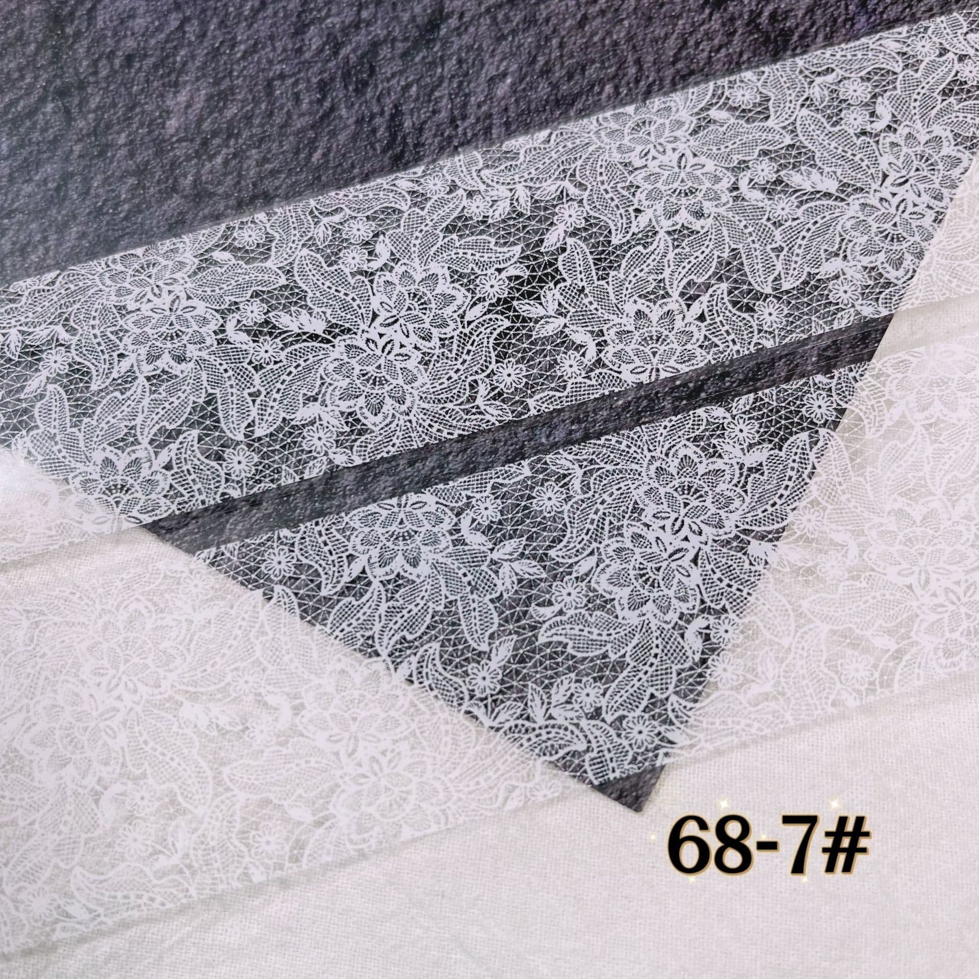 Nail art black and white lace transfer paper small fresh series retro stickers
