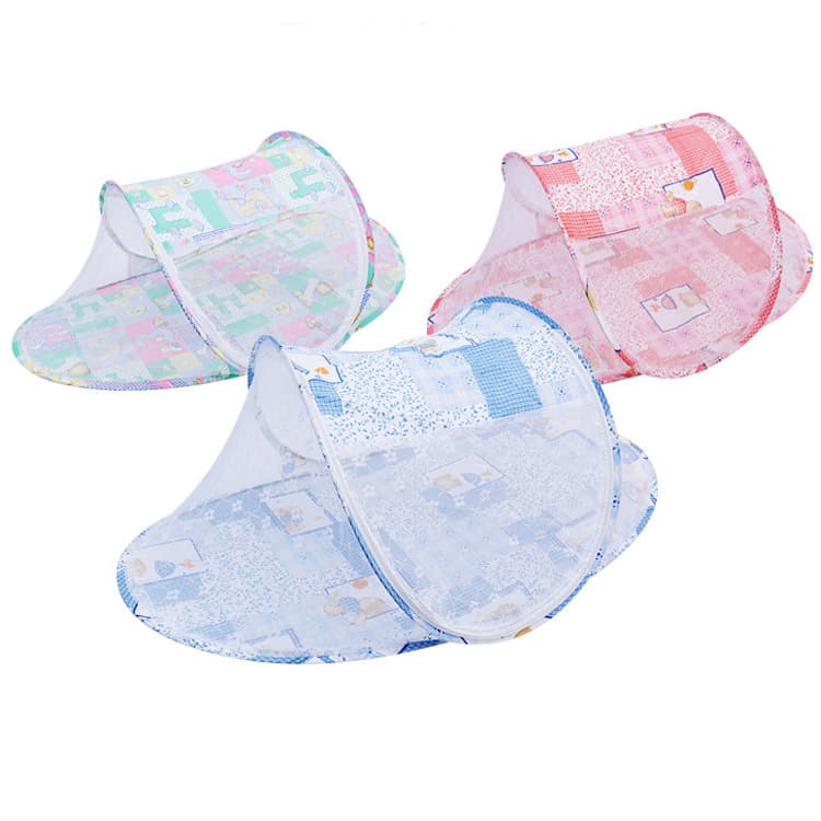 Children's Folding Mosquito Net Baby Installation-Free Mosquito Net Baby Cartoon Boat-Shaped Mosquito Net Zipper Mosquito Net
