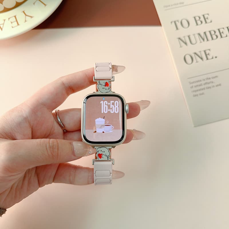 Line Puppy Thin for Apple Watch iwatch10 Magnetic Watch with Apple Watch9 Silicone SE