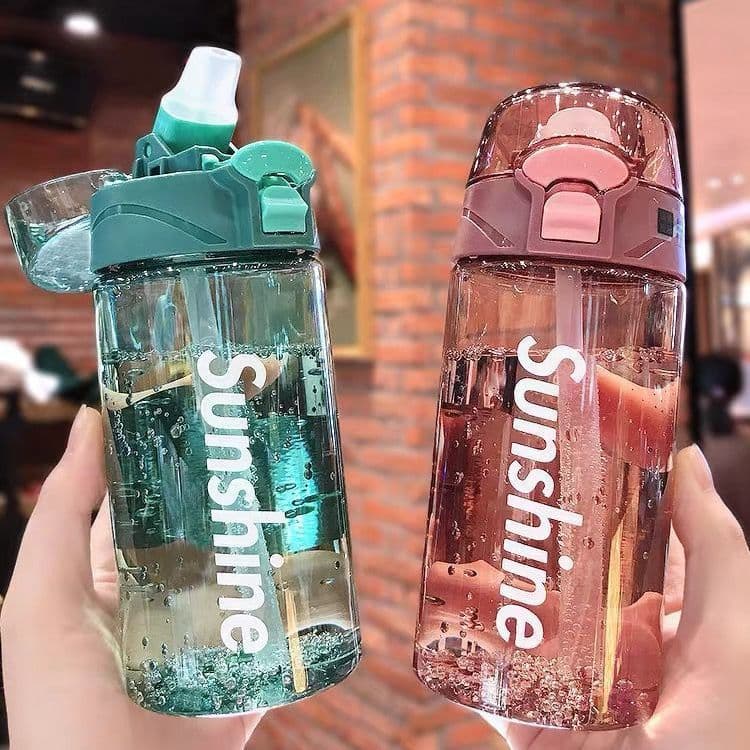 Wholesale Plastic Water Cup for Female Students Korean Style Simple Straw Cup High Appearance Fitness Cup Drop-resistant Portable Cup