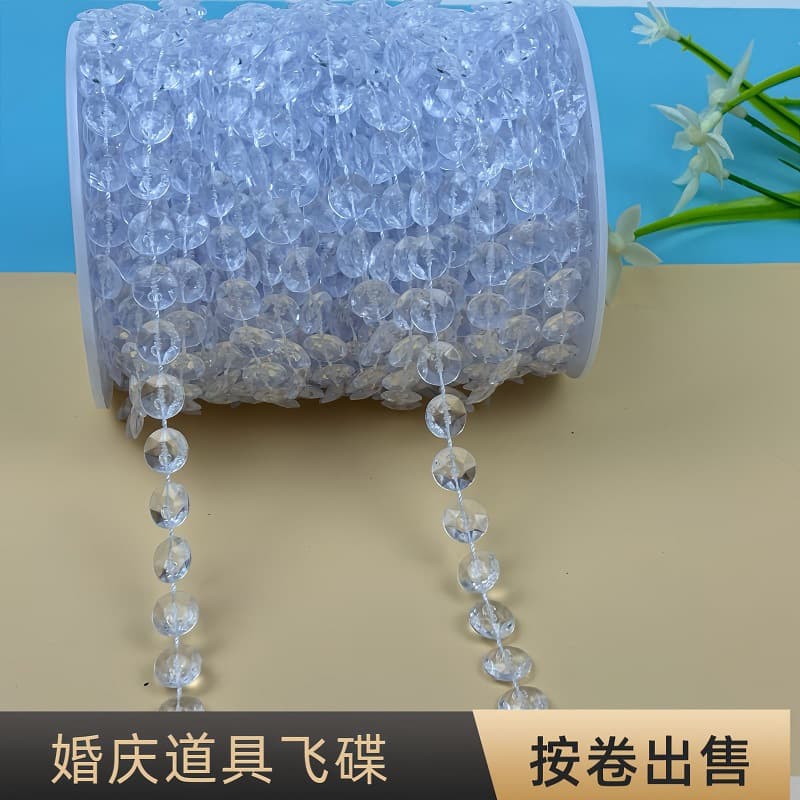 Imitation crystal acrylic bead chains for wedding, stage ceiling decoration, aisle markers, DIY craft materials.