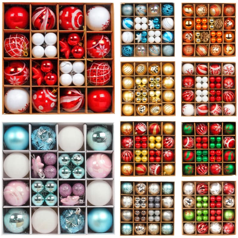 Creative Christmas Decorative Painted Ball Set Gift Box Christmas Tree Hanging Ornaments Party Decoration Hong Kong Love