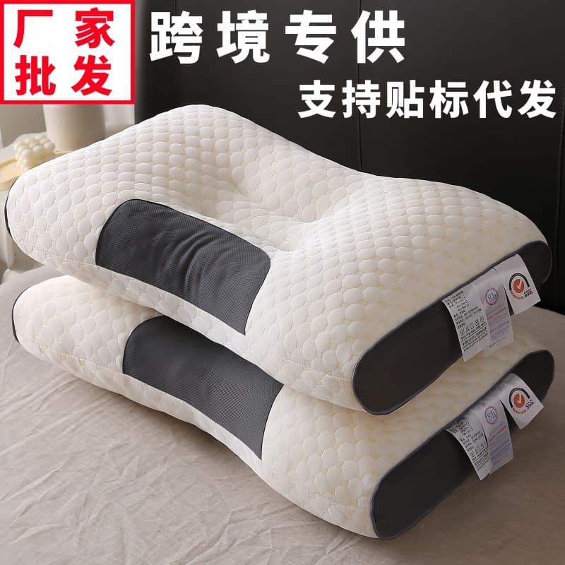 Cross-Border Factory Knitted Cotton Massage SPA Cervical Support Pillow Core, Single for Home and Dormitory Use
