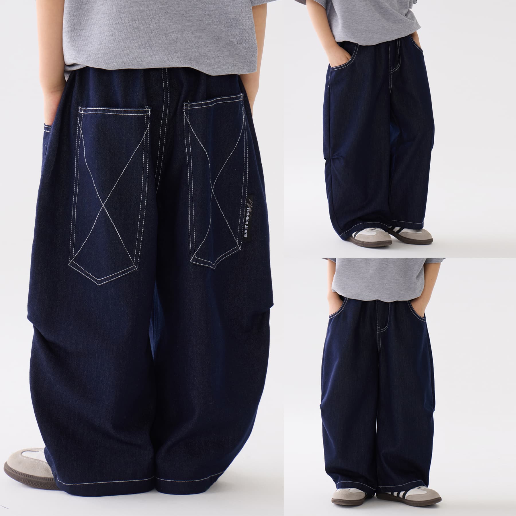 2026 Summer New Children's Thin Breathable Cool Tencel Jeans for Boys, Older Kids, Loose Fit Mosquito-Repellent Pants