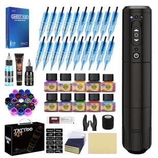 Cross-border Tattoo Equipment Wireless Battery Pen Lining Shading Tattoo Machine Tattoo Student Tattoo Pen Set Wholesale