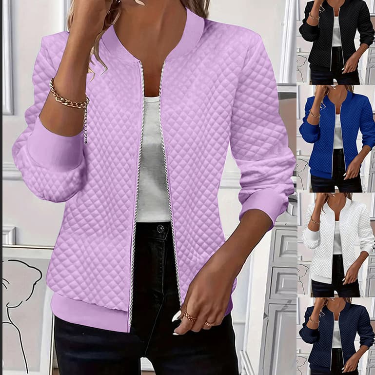 2025 Independent Station Wish Amazon TUME Bestseller Autumn Winter Solid Color Long Sleeve Knit Zipper Jacket Women's