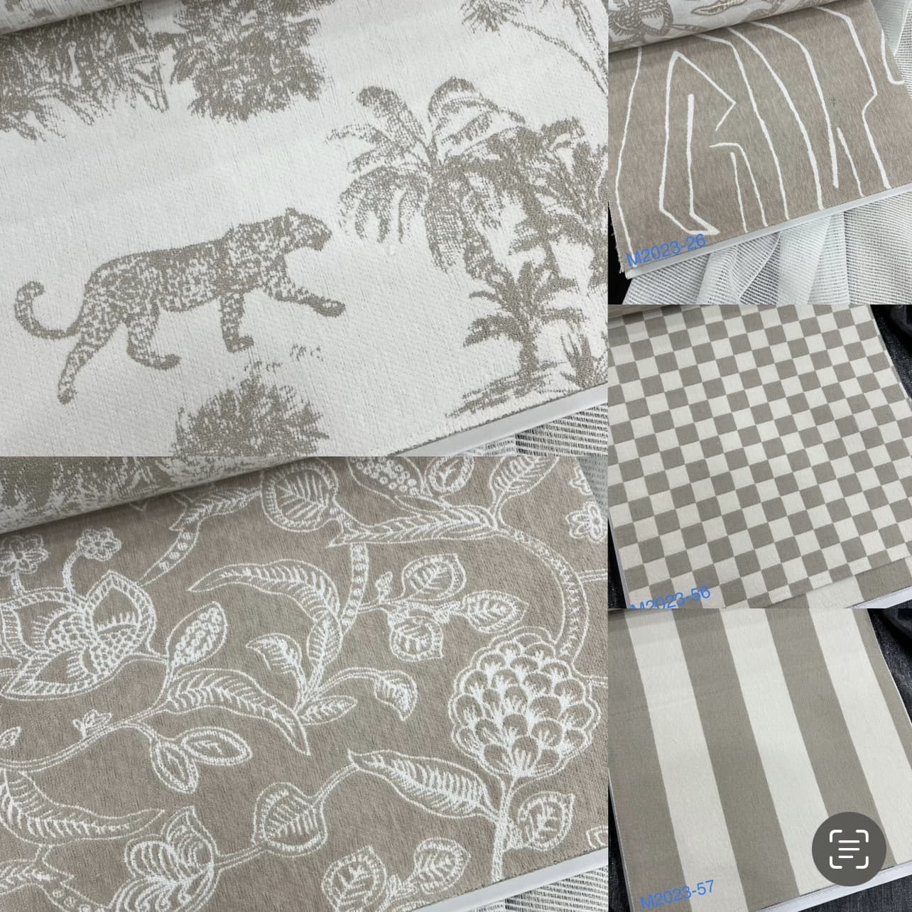 Width 280cm milk tea color series chenille jacquard floral fabric animal pattern geometric pattern stripe check fabric