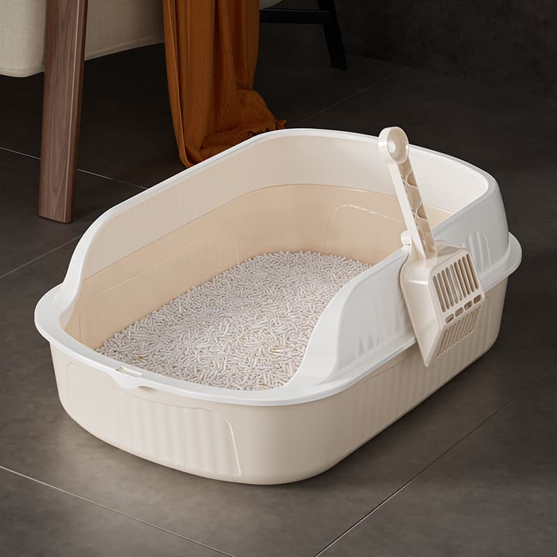 Semi-Enclosed Cat Litter Box Extra Large Anti-Splash Litter Box for Kittens Giant Open Cat Litter Box Pet Supplies