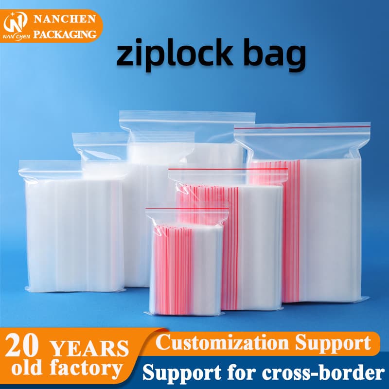 Transparent PE Ziplock Plastic Bag Food Packaging Bags New Material Self-Sealing Industrial Universal Food Packaging