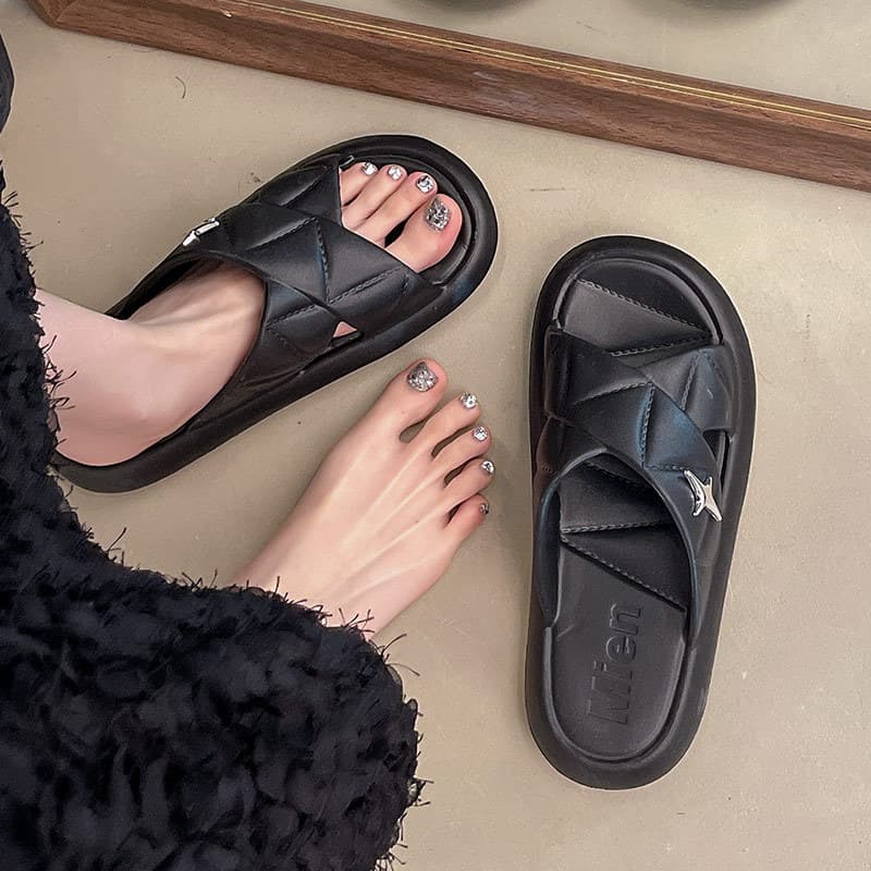 EVA Slippers for Women Summer Fashion Simple High-End Home Indoor Bathroom Shower One-Strap Sandals Outdoor Wear