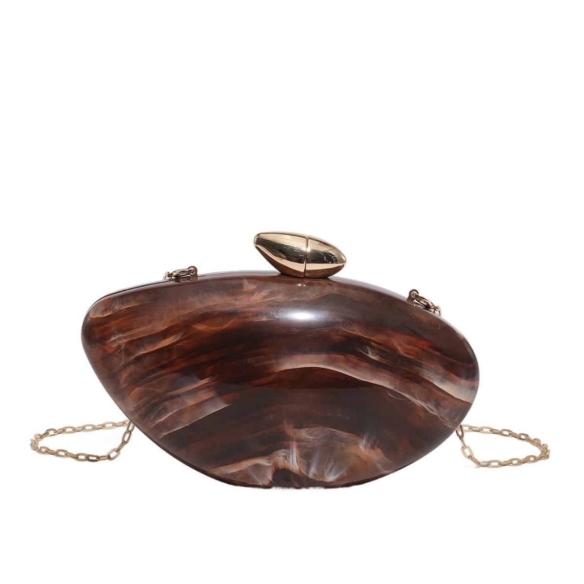 Acrylic French Egg Shape Clutch Shoulder Bag Women's Evening Bag Shiny Sequins Crossbody Bag Macaron Color Magnetic Buckle
