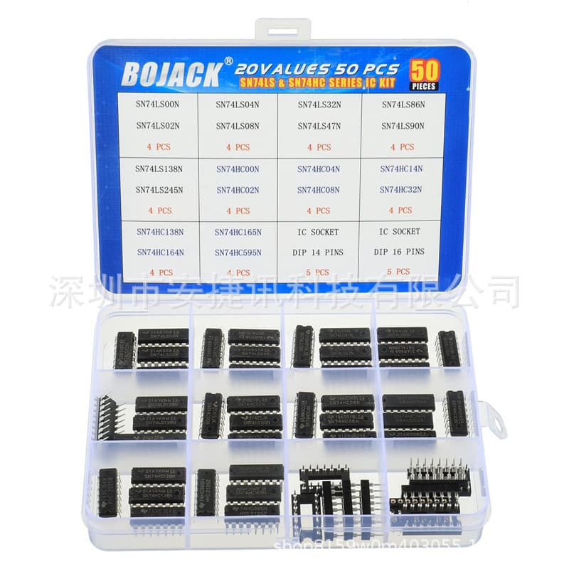 20 Value 50Pcs Sn74Ls and Sn74Hc Series Low Power Logic Ic Chip Combination Set