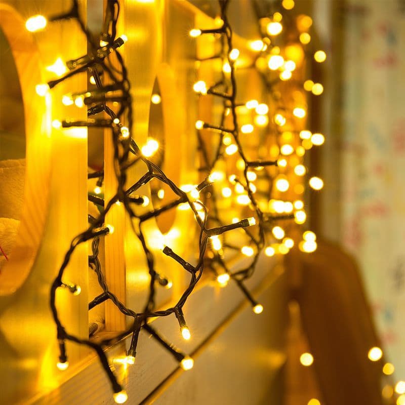 Vintage String Lights with Old-Style Male-Female Connectors, Black Wire Flashing Bubble Lights, Waterproof Outdoor Starry Fairy Lights for Decoration Projects