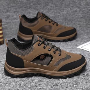 Outdoor Men's Hiking Shoes Casual Trekking Sports Men's Shoes Wear-Resistant Large Size Men's Shoes Dad Shoes Middle-Aged and Elderly Walking Shoes