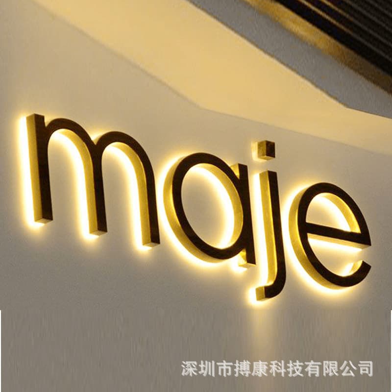 Sign Logo LED Backlit Letters Outdoor Waterproof LED Mini Lighted Letters Advertising Sign Door Head Borderless Lighted Letters