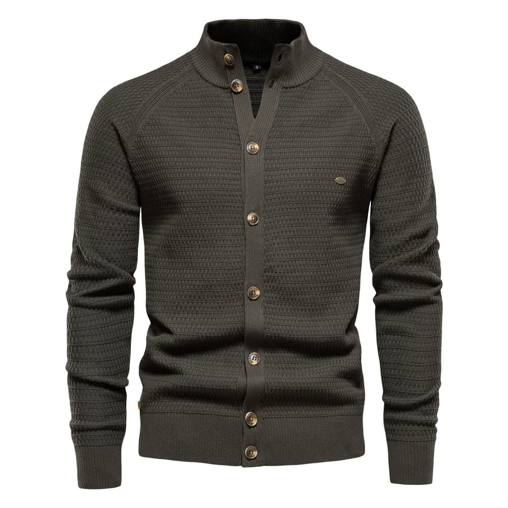 High Quality Knitted Sweater for Men Business Casual Autumn Winter Green Color Half Zipper Style Fashionable Men's Knitwear