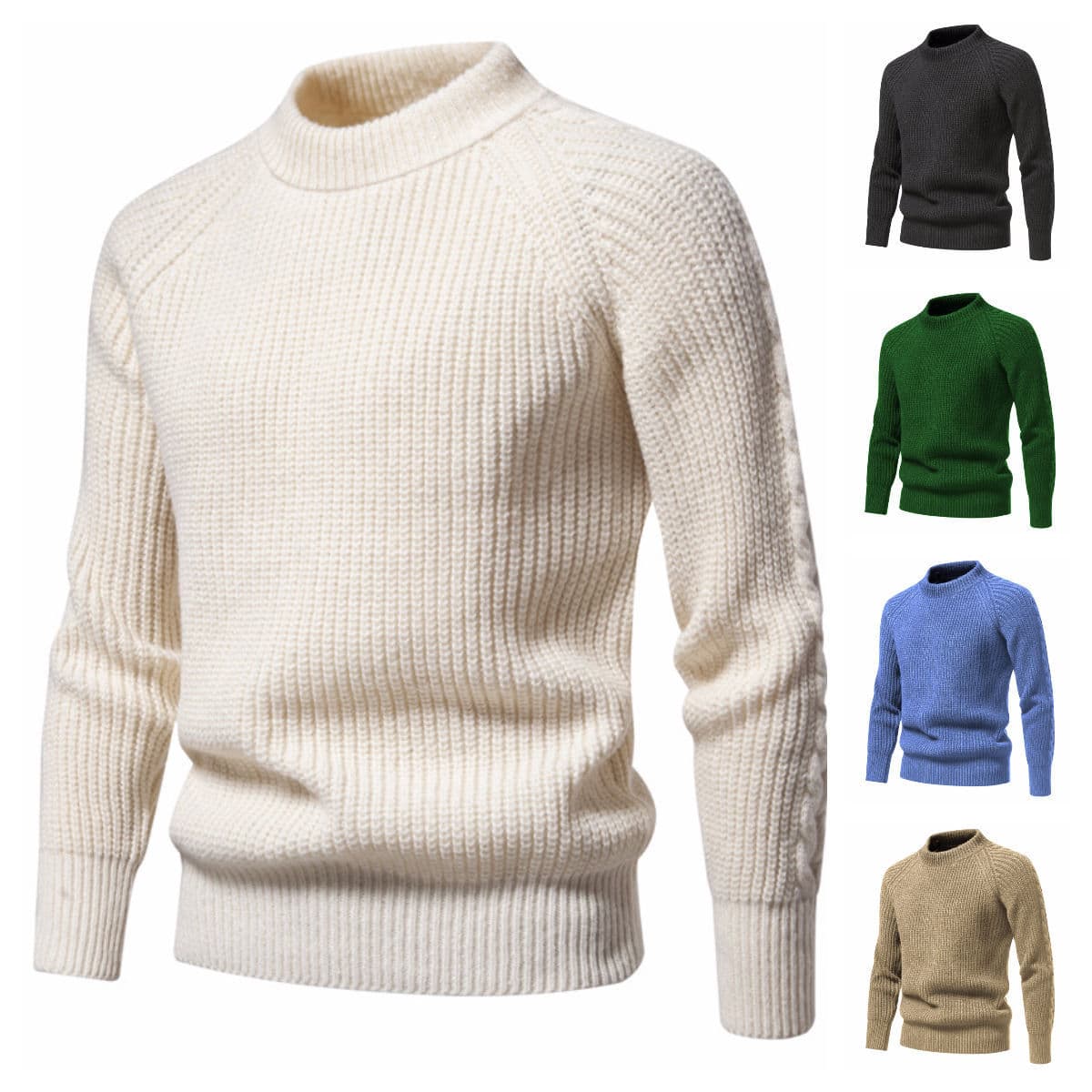 American retro cross-border same style men's thickened sweater European and American youth winter warm pullover knitted woolen sweater