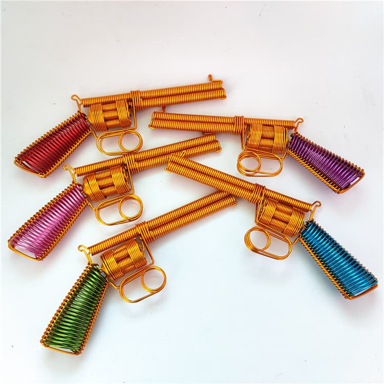 Revolver Creative Handmade Metal Gun Revolver Model Colorful Aluminum Wire Craft Collectible