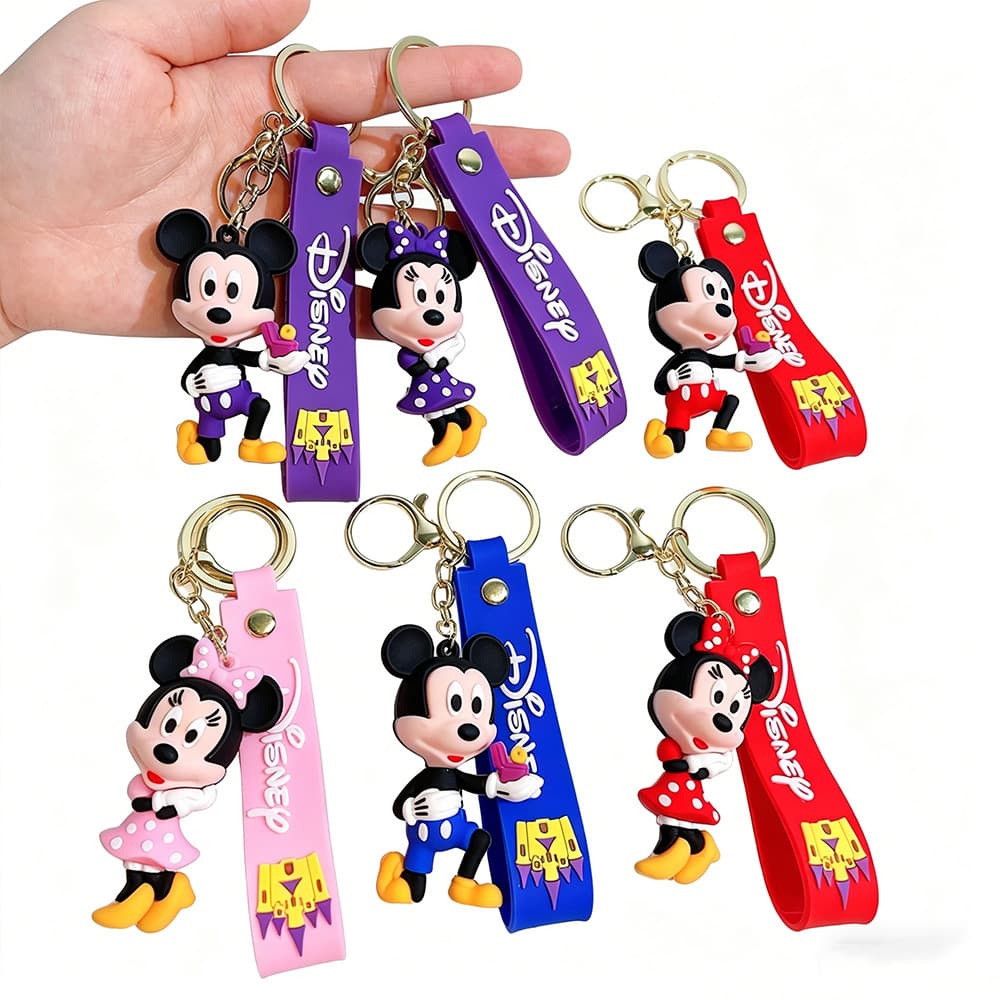 Cross-border new marriage proposal kneeling posture Mickey and Minnie glue doll keychain car bag key pendant gift