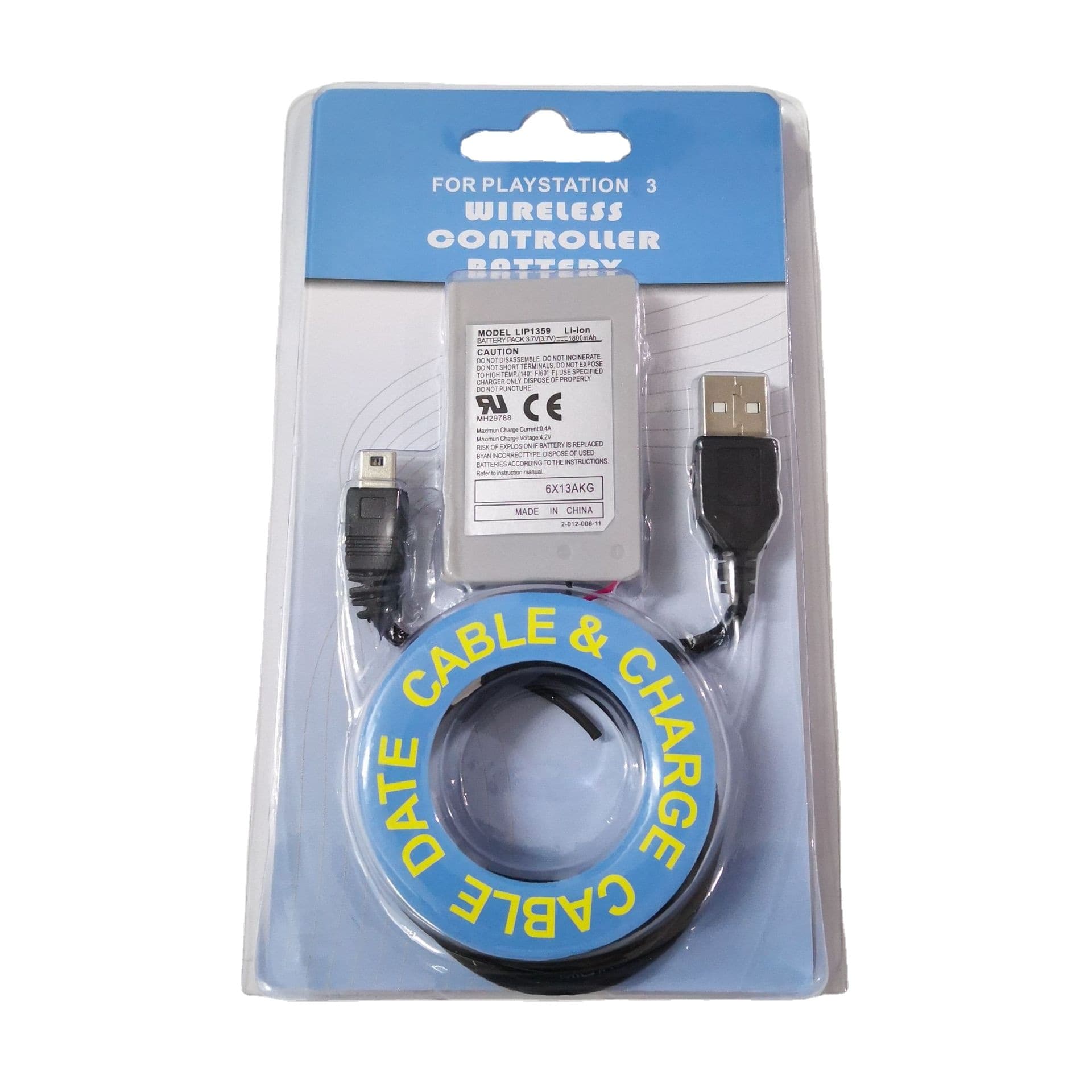 Suitable for Sony PS3 Wireless Controller Built-in Battery 1800mAh 3.7V with Data Cable PS3 Controller Battery