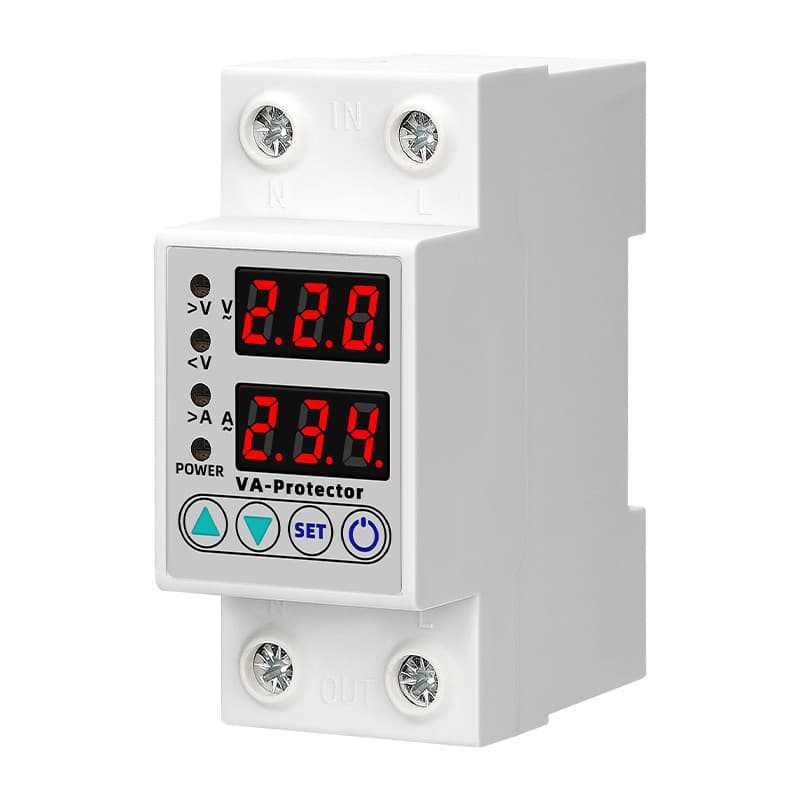 Overcurrent Limiting Overload 220V Auto Reclosing Compound Digital Display Adjustable Self-Resetting Intelligent Over-Under Voltage Protector