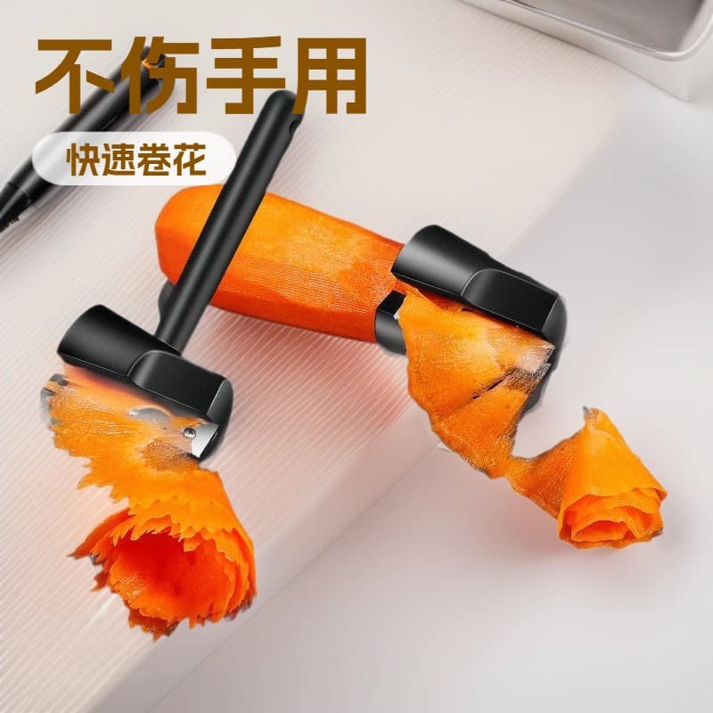 Flower curler cucumber carrot grater plate decoration curler fruit and vegetable shaving knife spiral funnel cutting kitchen artifact