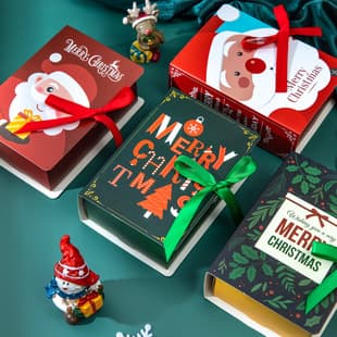 New Christmas Candy Box Christmas Eve Packaging Paper Box Creative Magic Book Series Christmas Candy Box Gift Box Wholesale