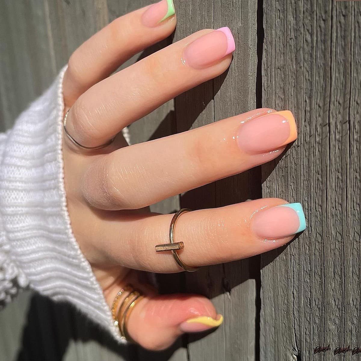 Short Wearable Nails French False Nail Tips Simple Best-Selling Short Square Press-On Nails Manicure Stickers