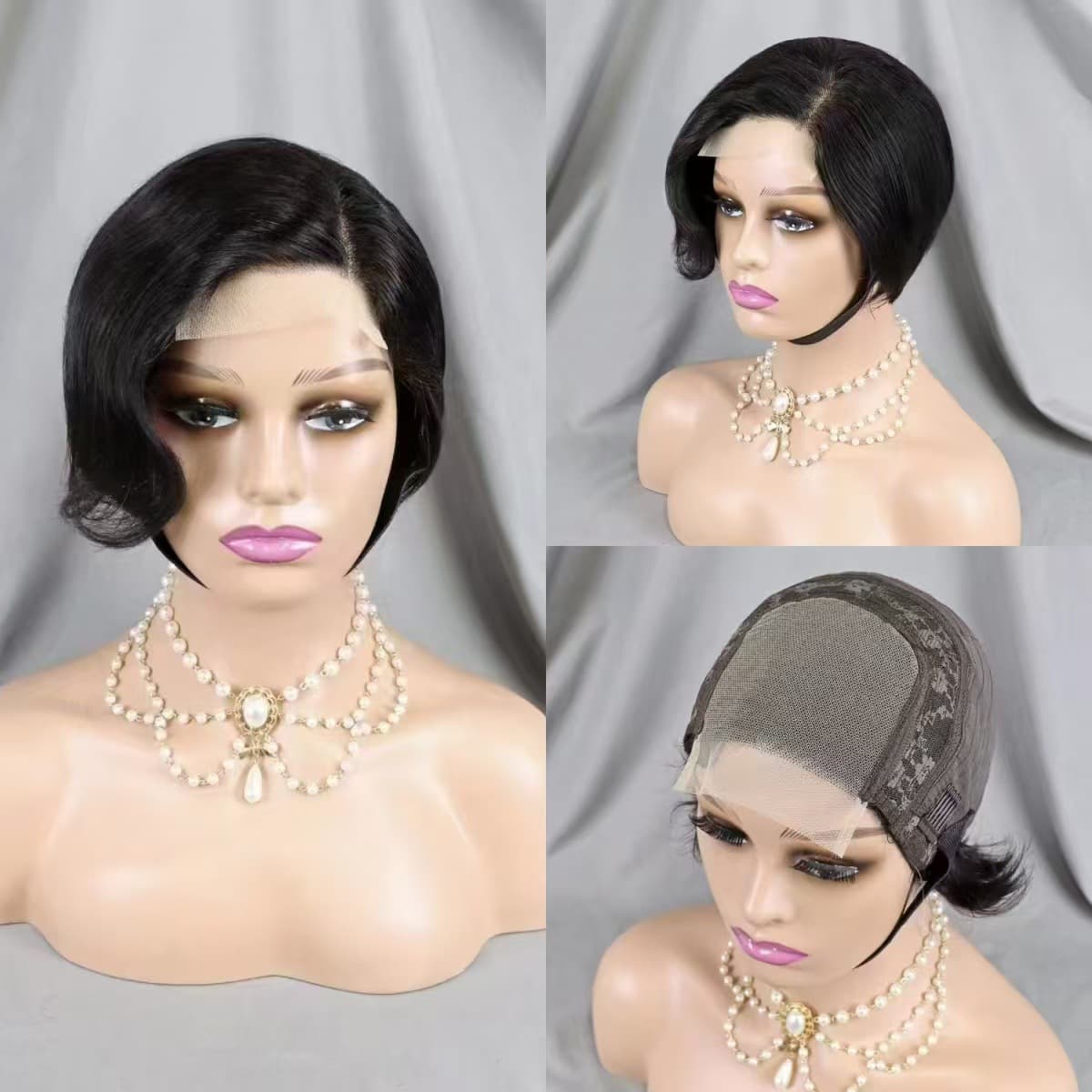4x4 Lace Glueless Pixie Cut Wig 100% Human Hair