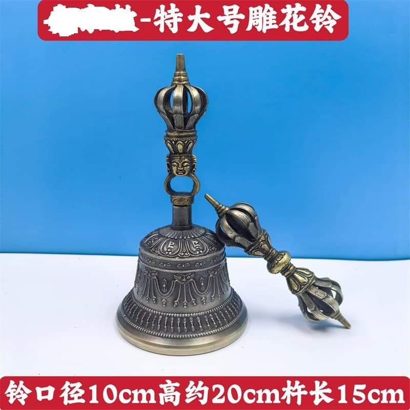 Nine-stranded Vajra Bell and Pestle Nepalese handmade Vajra Dharma Bell Bronze Bell echoes for a long time extra large bell and pestle