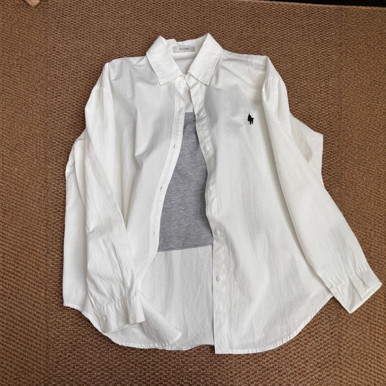 French Embroidery White Blouse for Women Spring Summer 2026 New Design Loose Long Sleeve Top Casual Jacket