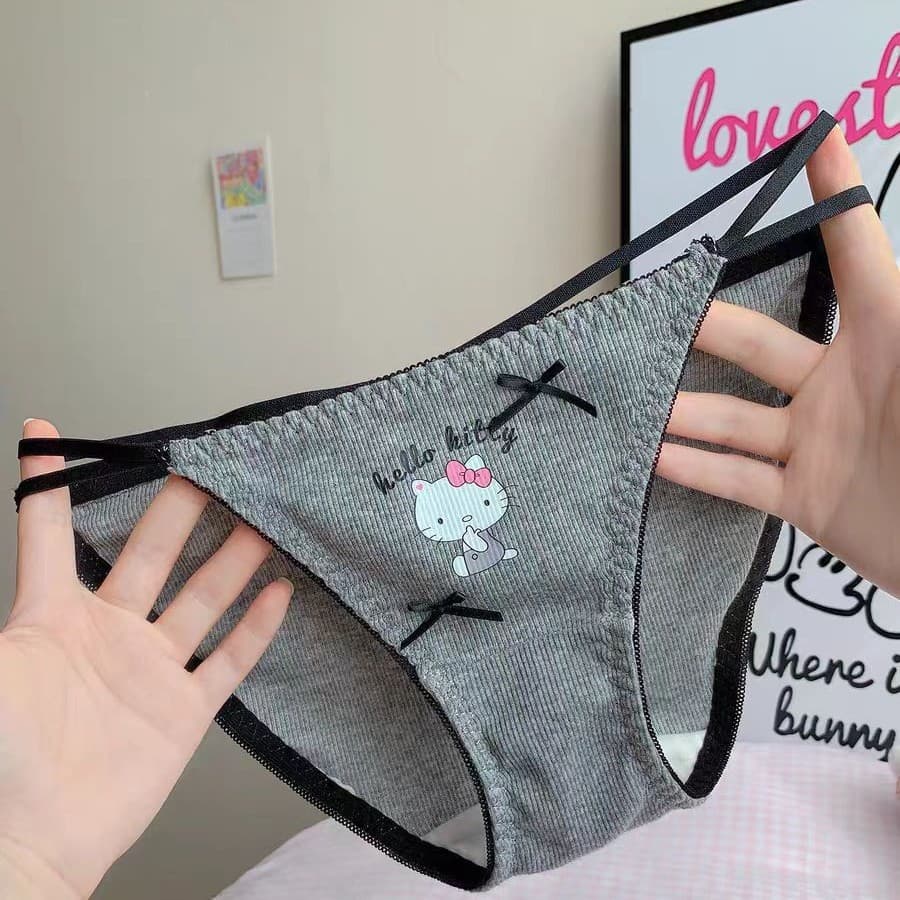 Anime Cartoon Sexy Printed Panties Comfortable Cotton Women's Triangle Panties Kitty Cat Cute Sweet Ladies Underwear