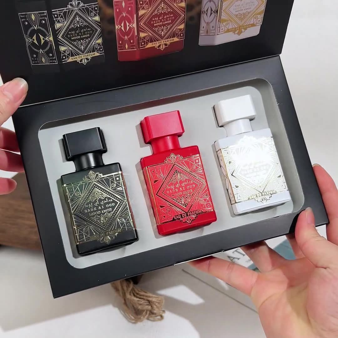 High-Quality OUD Agarwood Cologne Perfume 3-Piece Set for Men and Women, Best-Selling Arabian Vietnamese Fragrance, Long-Lasting Scent