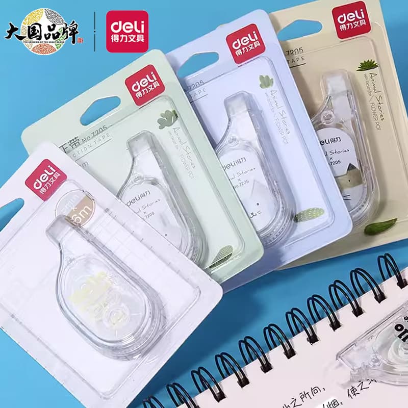 Deli 7205 correction tape, high-looking correction tape, portable and cute correction tape for elementary school students, wholesale correction tape for school stationery