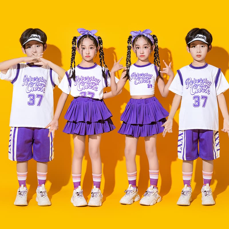 Primary School Games Opening Ceremony Clothing Group Purple Class Uniforms Children's Cheerleading Uniforms Kindergarten Performance