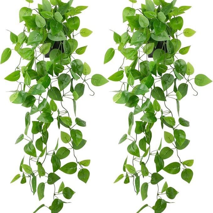 Green Ivy Wall Hanging Grape Leaf Vine Artificial Plastic Foliage for Wedding Ceiling Indoor Decoration