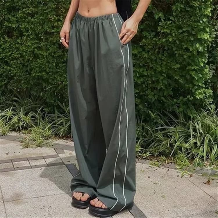 Dopamine Outfits Straight Leg Sweatpants Women Cross-Border European and American Style Casual High-Waist Elastic Cuff Loose Long Pants Cargo Pants
