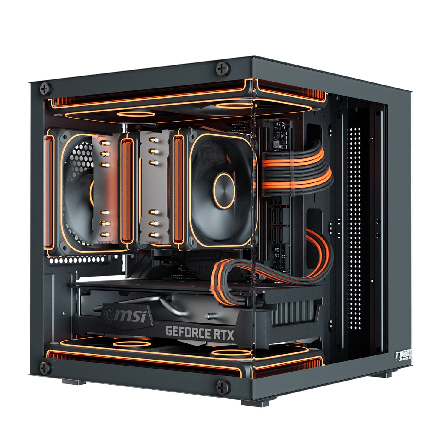 Jiuweihu T15 sea view computer case desktop matx motherboard mini main case diy shell itx