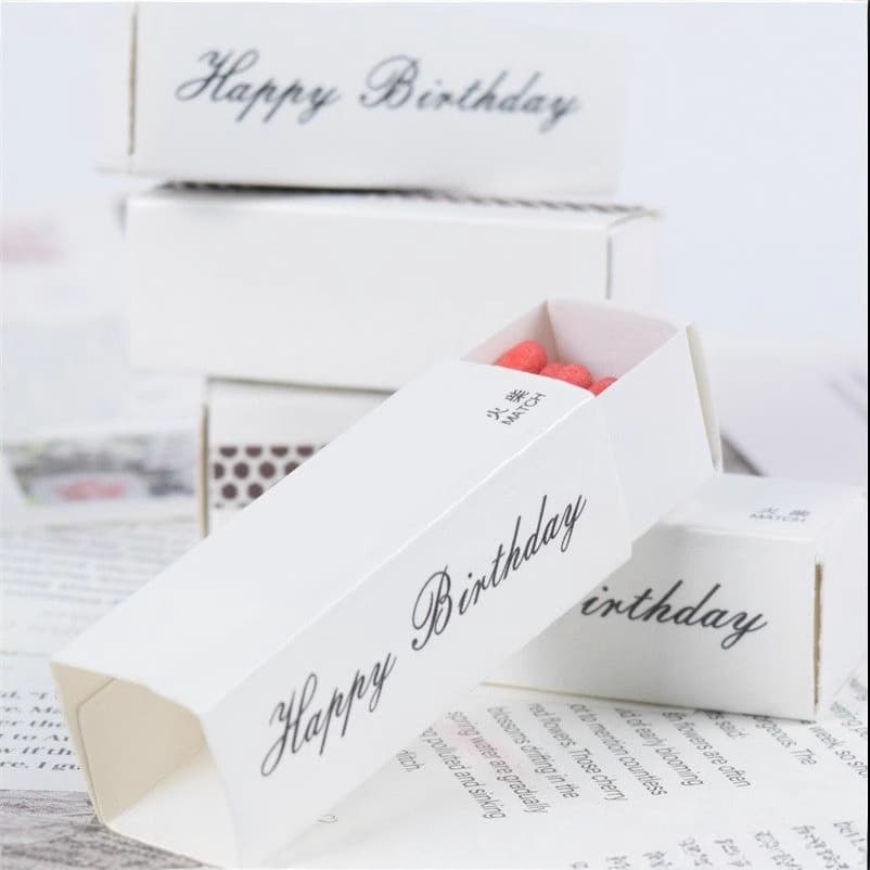 White Box Poplar Wood Small Creative Matchboxes, Light Luxury Common Matches with Printing, New Household and Hotel Matches