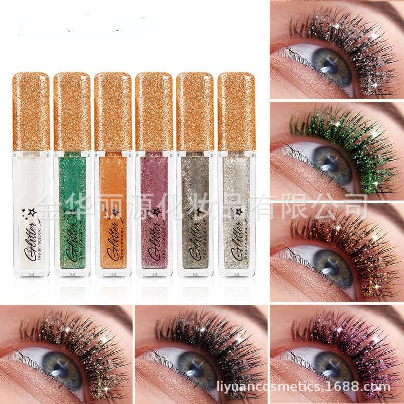 Makeup Export Wholesale Cross-Border Beauty Bestseller Mascara Pearl Glitter Colorful Diamond Shine Sparkle Mascara
