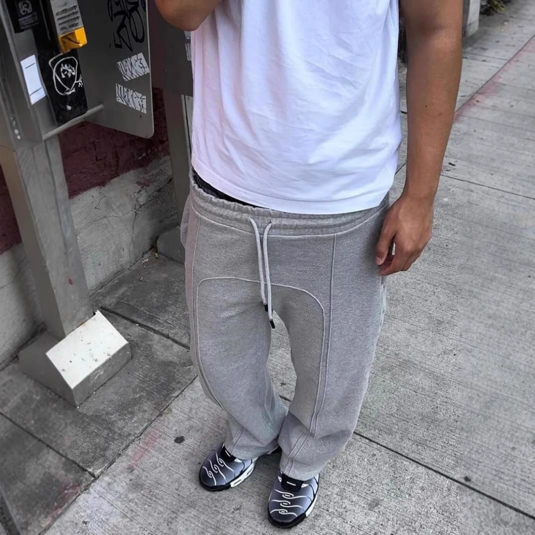 Elastic Drawstring Leg Zipper Casual Sweatpants High Street Hip Hop Rap Streetwear
