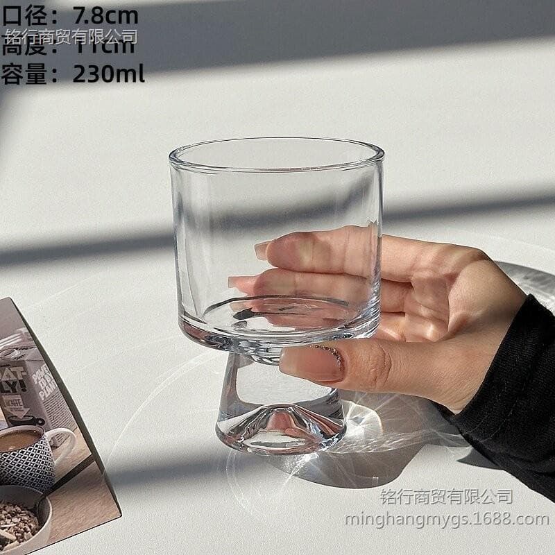 Premium Ins Style Mountain Glass Cup Water Cup Niche Creative Goblet Drink Cup Coffee Cup Cone Cup Wine Glass