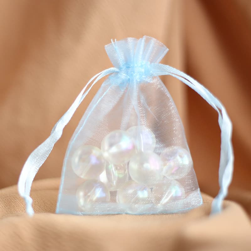 Solid Color Transparent Pearl Yarn Bag Cloth Bag Organza Drawstring Mesh Bag Gift Yarn Bag Drawstring Pouch Jewelry Packaging Bag