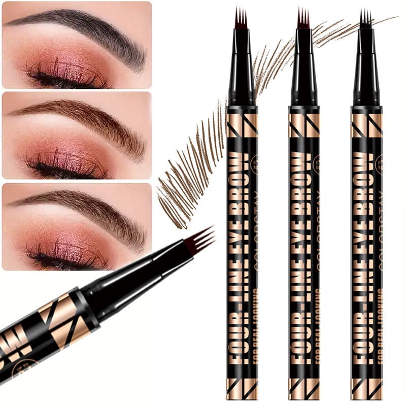【Cross-border Exclusive】QICIY Four-prong Eyebrow Pencil Waterproof Eyebrow Pencil Cross-border Hot-selling Cosmetic Eyebrow Pencil