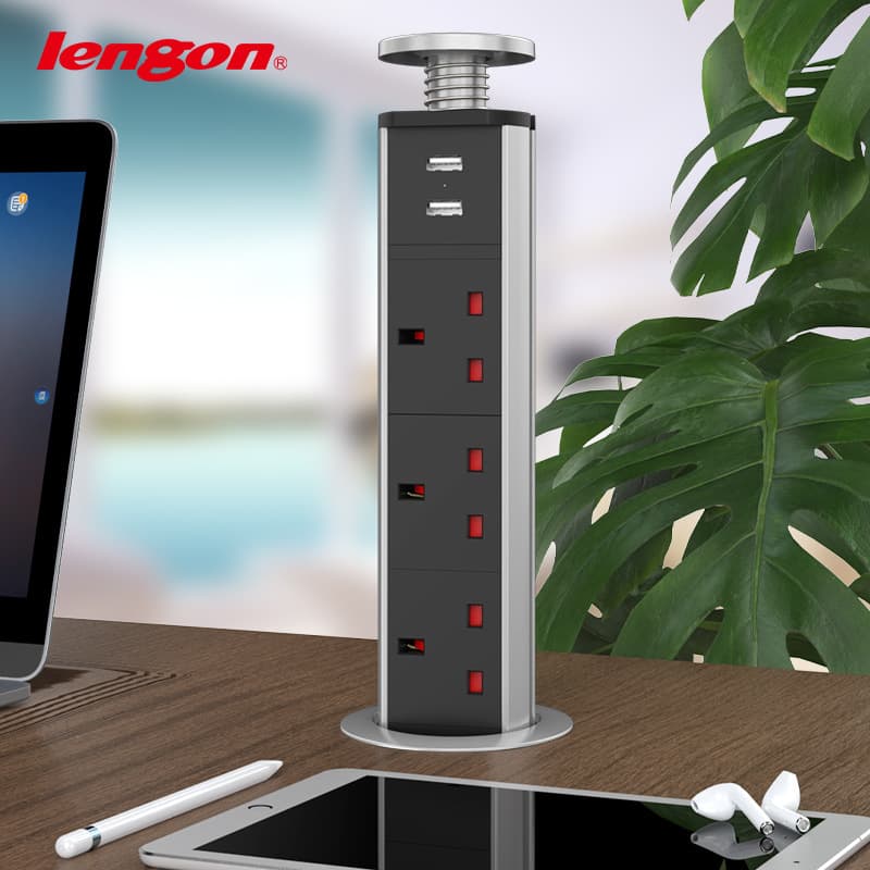Amazon British Standard USB Desktop Lift Socket Hidden Desktop Socket Desktop Socket for Kitchen Cabinets